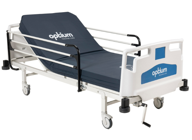 Manual Patient Care Bed, 1 Crank, Foldable Legs